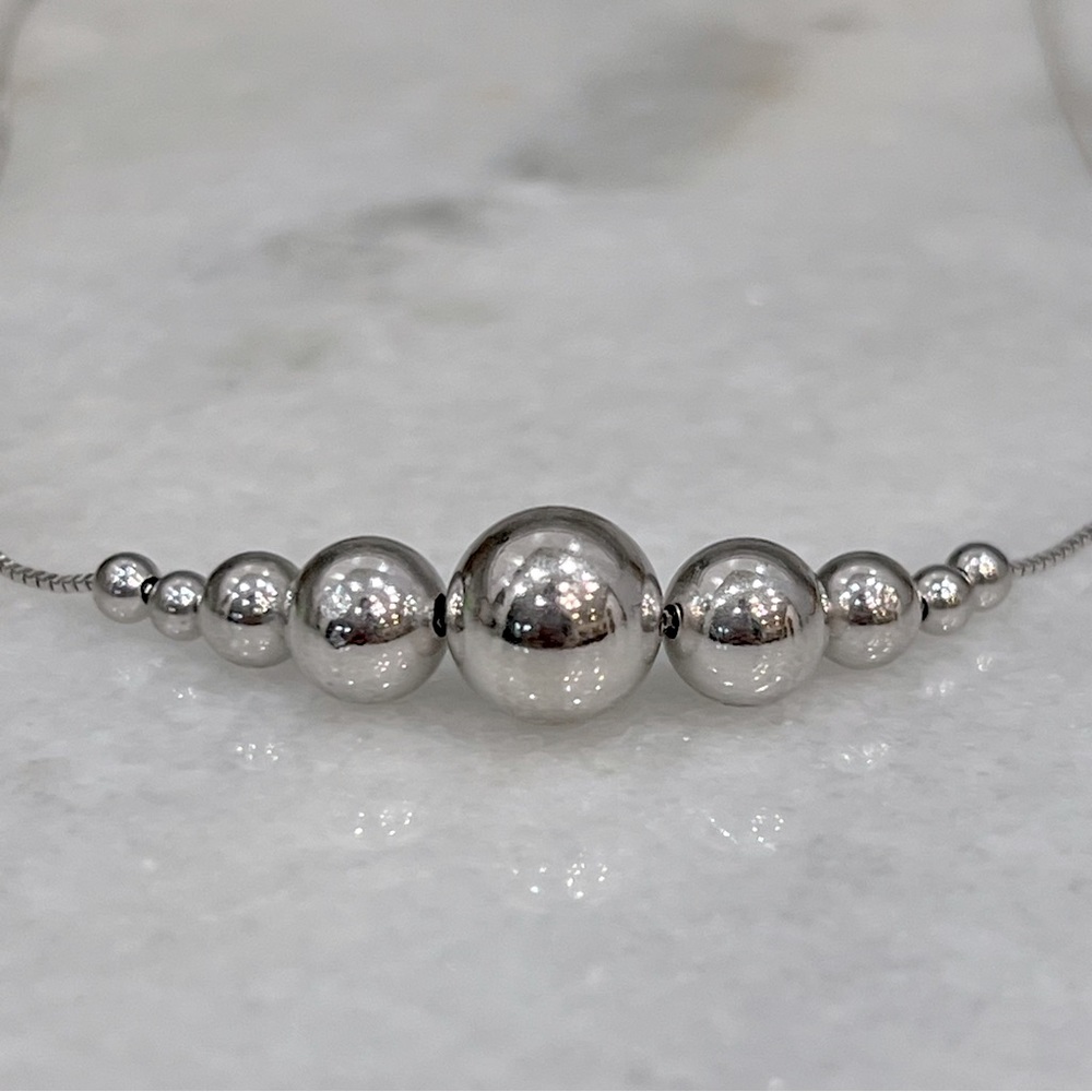 Sterling Silver Floating Balls Adjustable Necklace - image 3